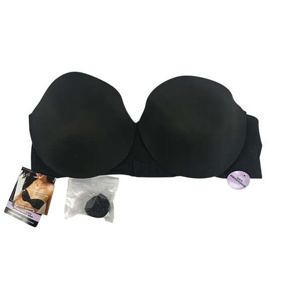 Maidenform Strapless Dreamwire Bra 38C Natural Lift No Pinch Black Adjustable - Picture 1 of 9